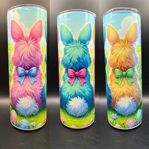 Colorful Bunny Tumbler with Bows